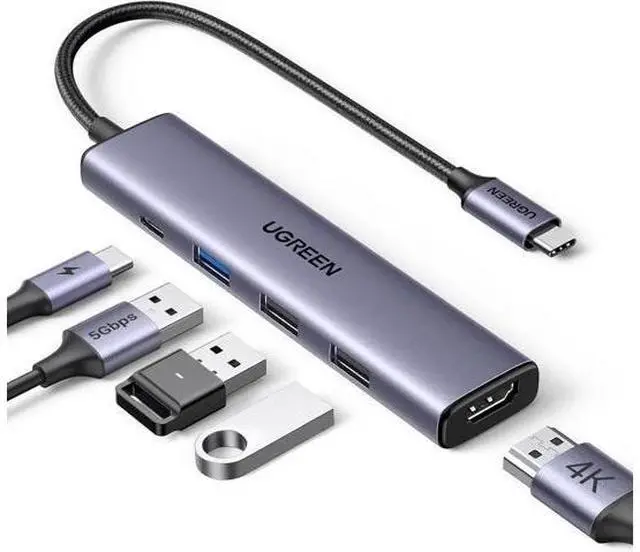 Main image of UGREEN Revodok 105 5-in-1 USB C Multiport Hub, USB C Dongle with 4K HDMI, 100W PD Pass-Through, 3 USB-A Data Ports Compatible with MacBook Pro/Air, iPad Pro, iMac, iPhone 16 Pro/Pro Max, Dell XPS, Len