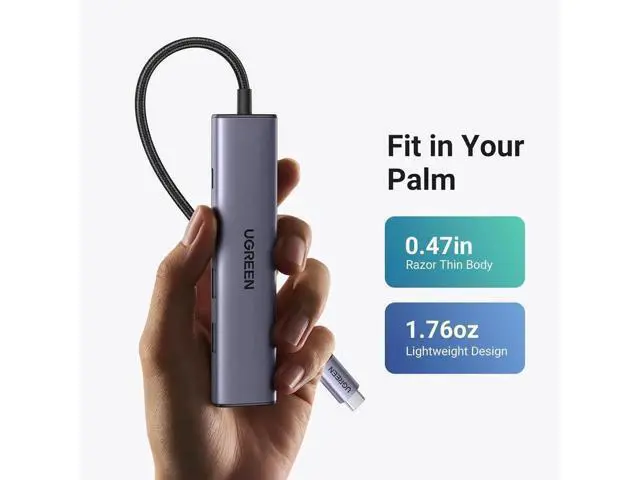Alt view image 5 of 5 - UGREEN Revodok 105 5-in-1 USB C Multiport Hub, USB C Dongle with 4K HDMI, 100W PD Pass-Through, 3 USB-A Data Ports Compatible with MacBook Pro/Air, iPad Pro, iMac, iPhone 16 Pro/Pro Max, Dell XPS, Len