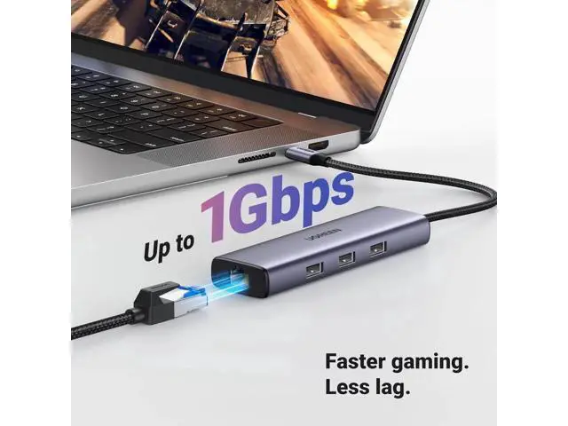 Alt view image 4 of 6 - UGREEN Revodok 6 in 1 USB C Multiport Hub with Gigabit Ethernet, 4K HDMI, 100W PD Pass-Through, USB-A Data Ports, USB C Dongle Compatible with Mac M1/M2/M3, iPad, iPhone 16 Pro/Pro Max, Steam Deck, XP