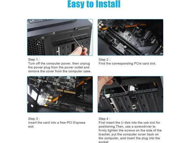 Alt view image 5 of 6 - 10Gbps PCIe USB 3.2 Expansion Card, 8-Port PCI Express Adapter with 4 USB-A & 4 USB-C 3.2 Ports, Desktop PCI-E Add-On Card Supports Windows 7/8/10/XP & Mac OS 10.8.2 and Above