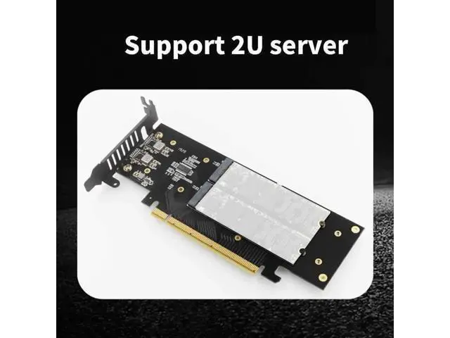 Alt view image 4 of 6 - iHyper-Pro PCIe 4.0 Gen4 X16 to Quad M.2 NVMe Expansion Card, 4×32Gbps M-Key 2280 SSD Adapter, Support Intel VROC & NVMe RAID, Full Aluminum Heatsink, Low Profile Bracket Included