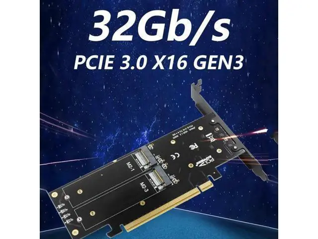 Alt view image 6 of 6 - iHyper-Pro PCIe 4.0 Gen4 X16 to Quad M.2 NVMe Expansion Card, 4×32Gbps M-Key 2280 SSD Adapter, Support Intel VROC & NVMe RAID, Full Aluminum Heatsink, Low Profile Bracket Included