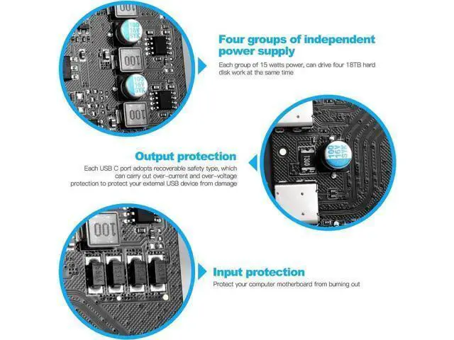 Alt view image 2 of 5 - PCIe Gen3 x2 USB 3.2 Gen2 Expansion Card with ASM3142 Chip, PCI Express to 4-Port USB-C Internal Hub Controller Adapter, 10Gbps Super Speed, Supports Multiple INs for Desktop PC Windows & Linux