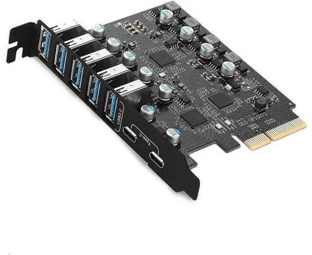 Main image of PCI Express USB 3.2 Expansion Card, 7-Port Front Panel PCIe Expansion Adapter with 2 USB-C & 5 USB-A Ports, Multi-Device Connection for Desktop PC Motherboard