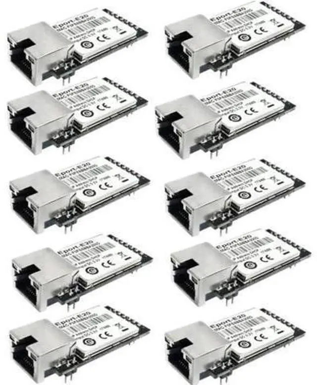 Main image of 10 Pack Eport-E20 TTL Serial to Ethernet Embedded Module, FreeRTOS TCP/IP MCU Network Converter 3.3V Low Voltage, Supports DHCP & Telnet for IoT Secondary Development