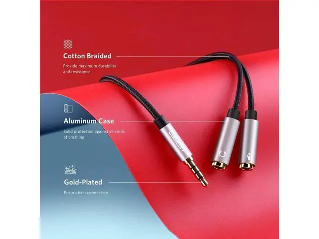 Alt view image 6 of 7 - UGREEN 3.5mm TRRS Headset Splitter Cable, 1 Male to 2 Female Mic & Audio Y Splitter Adapter for Switch 2, PS4, PS5, Steam Deck, Xbox, PC, Laptops, Phones & Tablets Gaming