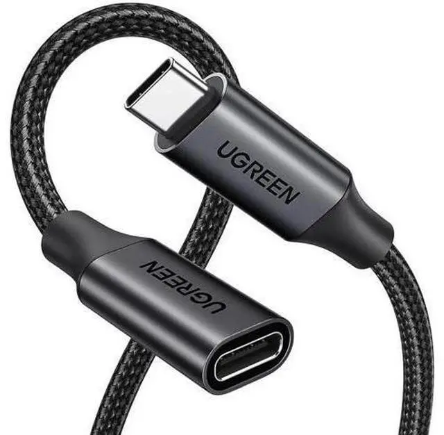 Main image of UGREEN 3.3FT Black USB-C 3.2 Gen2 Extension Cable, 10Gbps Data Speed & 100W PD Fast Charging Male to Female Nylon Type-C Extender Cord for PSVR2, MacBook, iPad Pro, USB-C Hub, MagSafe Charger, iPhone