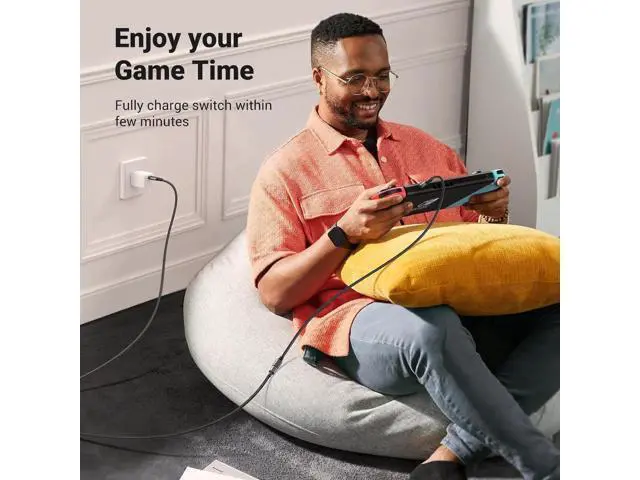 Alt view image 5 of 7 - UGREEN 3.3FT Black USB-C 3.2 Gen2 Extension Cable, 10Gbps Data Speed & 100W PD Fast Charging Male to Female Nylon Type-C Extender Cord for PSVR2, MacBook, iPad Pro, USB-C Hub, MagSafe Charger, iPhone