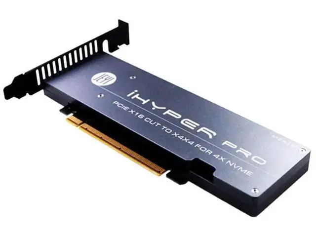 Alt view image 3 of 6 - iHyper-Pro PCIe 4.0 x16 to 4×M.2 NVMe Expansion Card, M-Key 2280 SSD Adapter, 32Gbps Per Drive, Intel VROC NVMe RAID Supported
