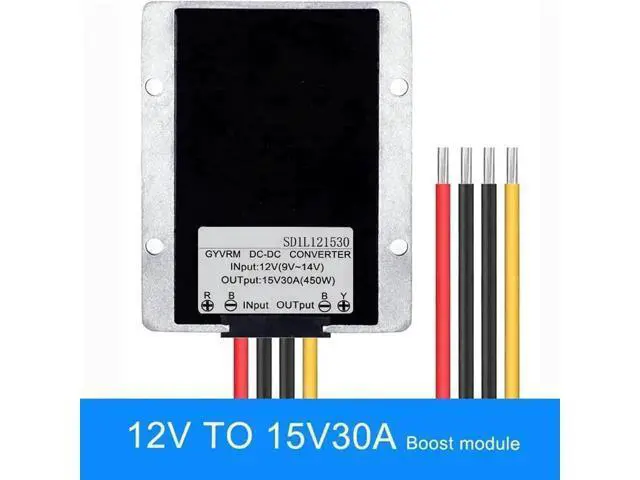 Alt view image 4 of 6 - DC-DC Step-Up Boost Converter, 9-14V Input to 15V Output, Max 30A 450W Voltage Regulator Module, 20A/25A/30A Optional, 12V to 15V Car Power Inverter