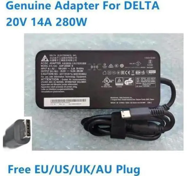 Main image of 280W Delta ADP-280BB B AC Laptop Charger, 20V 14A Power Adapter Replacement for MSI GE66 GE76 GP76, Chicony A18-280P1A Gaming Notebooks