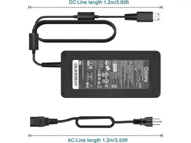 Alt view image 3 of 6 - 280W 20V 14A Chicony AC Charger ADP-280BB B A18-280P1A S93-0409330-C54, USB Tip Power Adapter for MSI GS77 GE66 GE76 Raider GP66 GP76 Leopard, Clevo X170SM-G X170KM-G Gaming Laptops