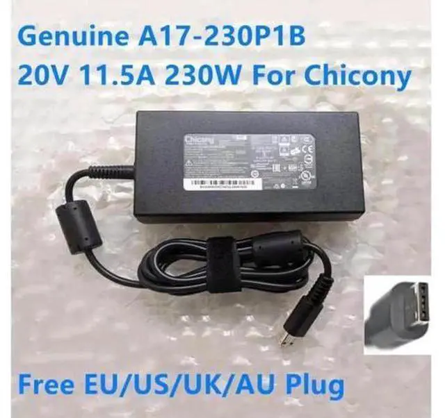 Main image of Original New Chicony 230W AC Charger A17-230P1B, 20V 11.5A USB-Tip Power Adapter for MSI GE76 Raider 10UG RTX3070 Gaming Laptop