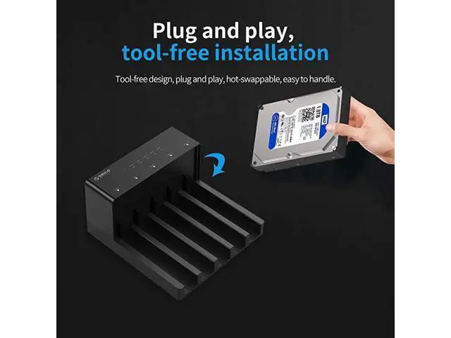 Alt view image 2 of 7 - USB 3.0 to SATA 5-Bay Hard Drive Docking Station with Offline Clone Function, Supports 2.5/3.5 Inch HDD SSD, Up to 10TB per Drive