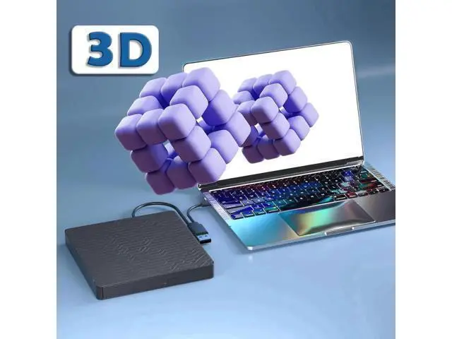 Alt view image 2 of 7 - 5 in 1 Slim Multifunctional 3D External Blu Ray Burner USB3.0 Type-C Optical Drive with SD TF Card Reader & 2 USB Hubs Compatible with Windows XP/7/8/10/11 Mac OS Laptop Desktop PC
