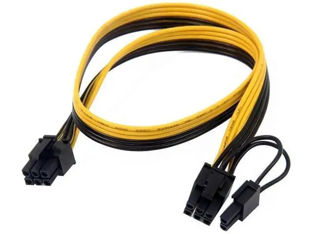 Alt view image 4 of 6 - 6 Pack 100cm PCIe 6Pin to 6+2Pin GPU Power Adapter Cables, Graphics Card Conversion Cord for BTC Mining Servers