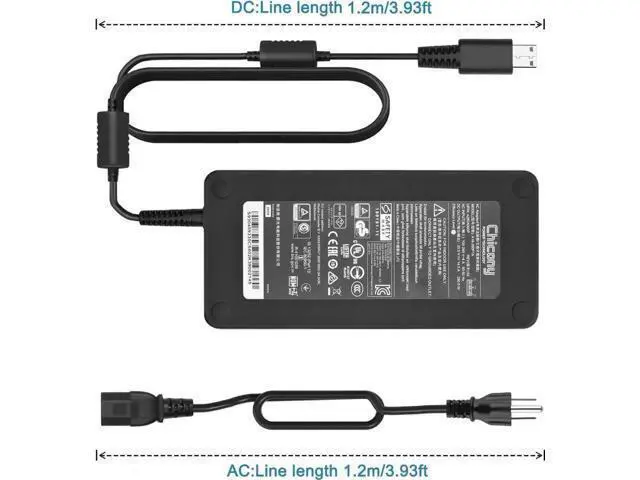 Alt view image 4 of 6 - 280W 20V 14A AC Laptop Charger ADP-280BB B A18-280P1A, Power Adapter Compatible with MSI GS77 GE66 GE76 Raider GP76 GP66 Leopard S93-0409330-C54, Clevo X170SM-G X170KM-G Gaming Notebooks
