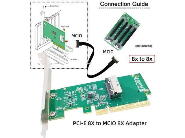 Alt view image 4 of 7 - PCIe 5.0 x8 to MCIO 8i (SFF-TA-1016) Adapter, 74Pin Mini Cool Edge IO Female PCI Expansion Card for Server/Storage/NAS