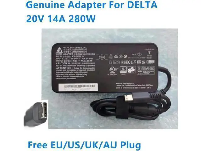 Alt view image 2 of 2 - 280W 20V 14A Delta ADP-280BB B AC Laptop Charger, Replacement Power Adapter for MSI GE66 GE76 GP76 Gaming Notebooks, Compatible with Chicony A18-280P1A