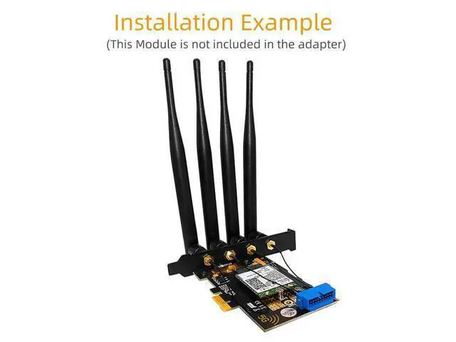 Alt view image 4 of 6 - M.2 Wifi Module to PCIE X1 / USB 3.0 Expansion Card 4 Antennas NANO SIM Slot NGFF B Key for 30x42/52 3G 4G 5G M2 Wireless Module