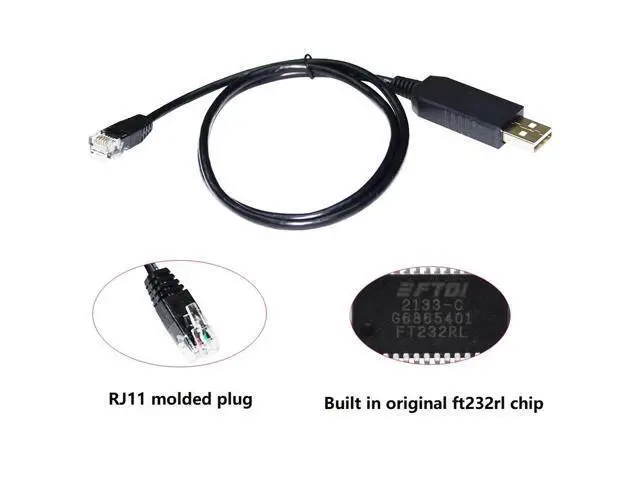 Alt view image 2 of 6 - FTDI FT232RL USB TO RJ11 6P4C ADAPTER RS232 SERIAL CABLE FOR COPLEY Accelnet ADP DRIVER J6 PORT TO PC COMPATIBLE SER-USB-RJ11 0.8M Length(1.8M Length)