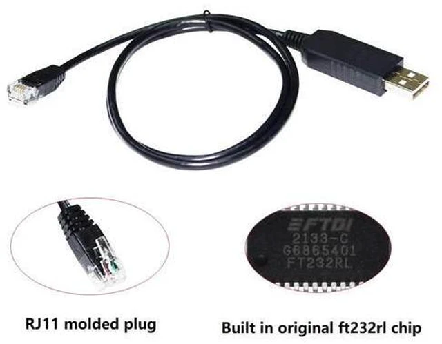 Alt view image 2 of 6 - FTDI USB RS232 TO RJ11 RJ12 6P4C ADAPTER CONSOLE CABLE FOR MEGA-FABS D1 SERVO DRIVER DEBUG CABLE COMPATIBLE LMACR21D KABLE 0.8M Length(1.8M Length)