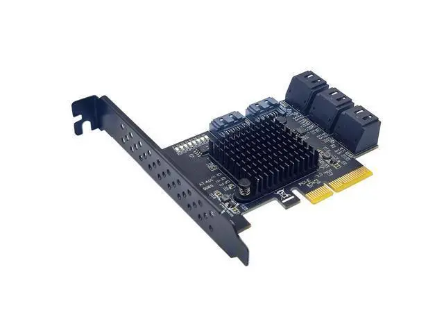 Alt view image 2 of 6 - PCIE 8 Port SATA Expansion Card Extension Board PCI E PCI-E PCI Express X4 to SATA3 6G HDD SSD Adapter Controller Hub Multiplier