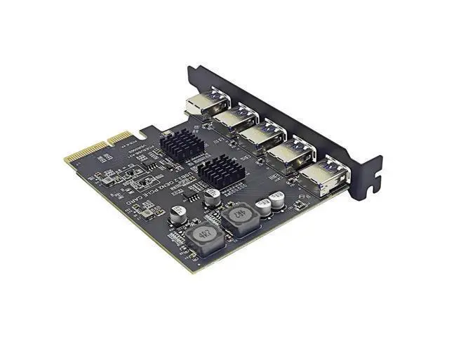 Alt view image 3 of 6 - PCIE USB Expansion Card 5 Ports USB3.1 PCI Express X4 Add On Cards PCI-E USB HUB Adapter USB3.2 Gen2 10Gbps for Desktop Computer