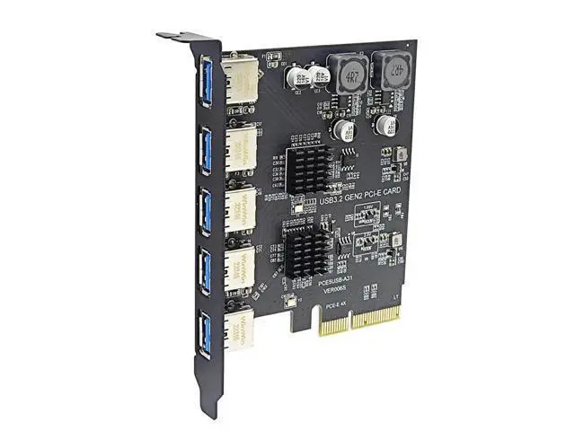 Alt view image 6 of 6 - PCIE USB Expansion Card 5 Ports USB3.1 PCI Express X4 Add On Cards PCI-E USB HUB Adapter USB3.2 Gen2 10Gbps for Desktop Computer
