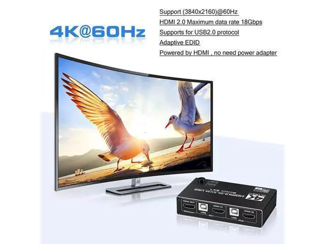 Alt view image 4 of 6 - HDMI 2.1 KVM Switch 4k 120Hz with USB Dual port USB 8K HDMI KVM Switch HDMI 2.1 Hub Switcher 4K 60Hz HDMI Switch KVM USB(check remarks)(4K 60Hz)