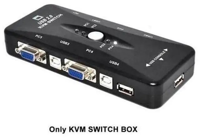 Main image of 4 Port VGA KVM Switcher 4x1 VGA USB VGA Switch 4 in 1 out support Printer Mouse Keyboard Share 1920*1440 VGA Switch Box Adapter(only 1 KVM)