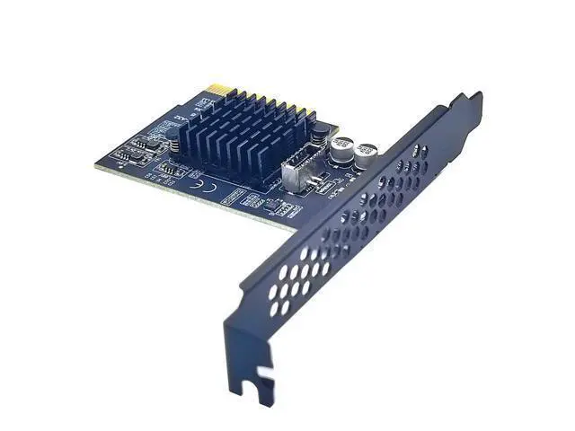 Alt view image 6 of 6 - PCI-E USB 3.2 GEN2*2 20Gbps TYPE E Expansion Card PCI Express 3.0 X4 to TYPE-E Adapter SATA Power for PC Front Panel USB C Riser