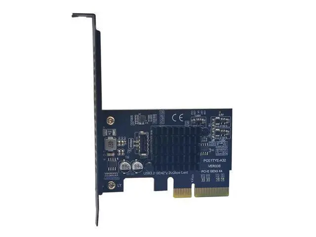 Alt view image 5 of 6 - PCI-E USB 3.2 GEN2*2 20Gbps TYPE E Expansion Card PCI Express 3.0 X4 to TYPE-E Adapter SATA Power for PC Front Panel USB C Riser