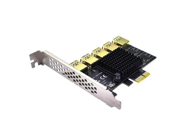 Alt view image 5 of 6 - PCIE 1 to 5 Riser Adapter PCIE X1 to USB 3.0 Multiplier PCI Express Riser Card For Graphic Card Bitcoin Miner Mining Add On Card