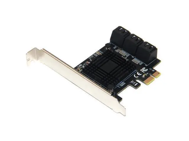 Alt view image 2 of 6 - Chi a Mining PCIe Gen3 X1 to 6 Port 6G SATA III 3.0 Controller Non Raid Expansion Card w/ Low Profile Bracket SATA PCI-E Adapter