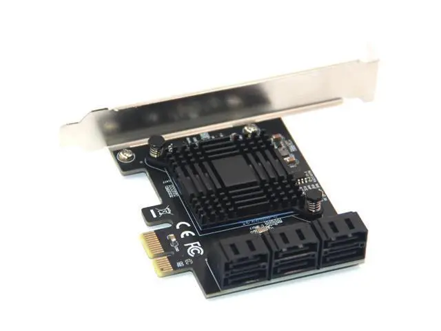 Alt view image 4 of 6 - Chi a Mining PCIe Gen3 X1 to 6 Port 6G SATA III 3.0 Controller Non Raid Expansion Card w/ Low Profile Bracket SATA PCI-E Adapter