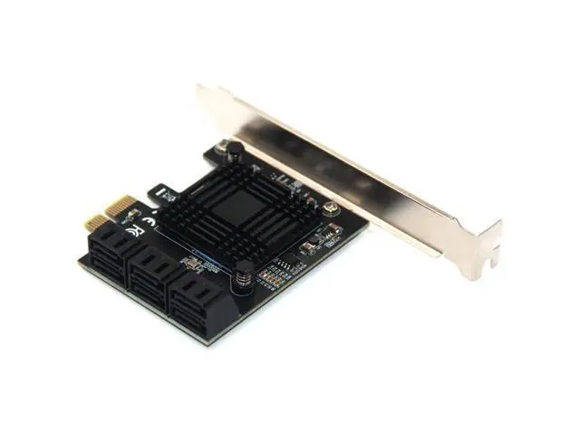 Alt view image 3 of 6 - Chi a Mining PCIe Gen3 X1 to 6 Port 6G SATA III 3.0 Controller Non Raid Expansion Card w/ Low Profile Bracket SATA PCI-E Adapter