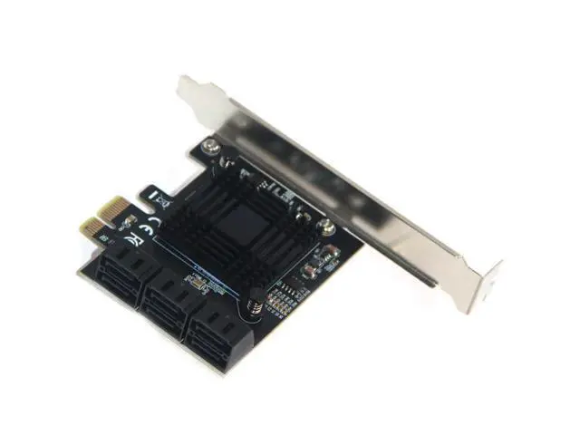 Alt view image 5 of 6 - Chi a Mining PCIe Gen3 X1 to 6 Port 6G SATA III 3.0 Controller Non Raid Expansion Card w/ Low Profile Bracket SATA PCI-E Adapter