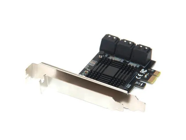 Alt view image 6 of 6 - Chi a Mining PCIe Gen3 X1 to 6 Port 6G SATA III 3.0 Controller Non Raid Expansion Card w/ Low Profile Bracket SATA PCI-E Adapter