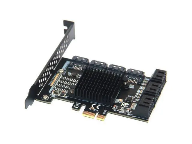 Alt view image 2 of 6 - Chi a Mining 10 Port SATA PCI-E Adapter PCI Express X1 to SATA 3.0 6Gbps Rate Expansion Card Controller with Low Profile Bracket