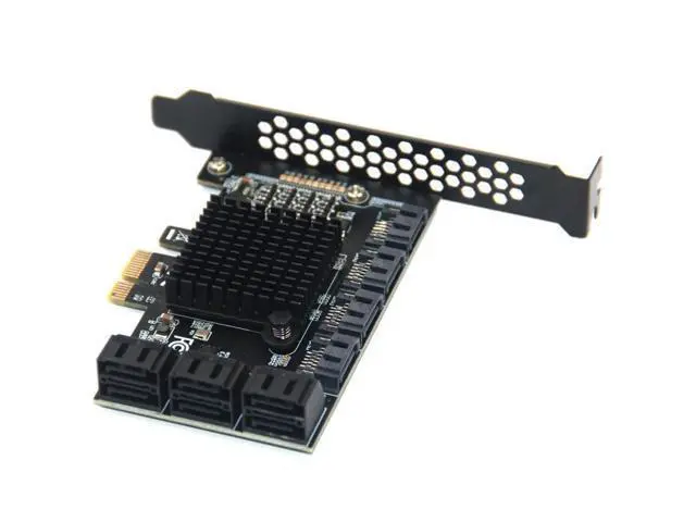 Alt view image 3 of 6 - Chi a Mining 10 Port SATA PCI-E Adapter PCI Express X1 to SATA 3.0 6Gbps Rate Expansion Card Controller with Low Profile Bracket