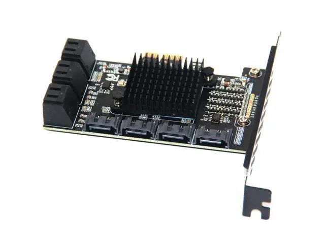 Alt view image 4 of 6 - Chi a Mining 10 Port SATA PCI-E Adapter PCI Express X1 to SATA 3.0 6Gbps Rate Expansion Card Controller with Low Profile Bracket