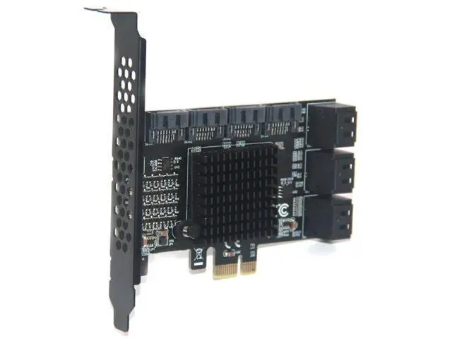 Alt view image 5 of 6 - Chi a Mining 10 Port SATA PCI-E Adapter PCI Express X1 to SATA 3.0 6Gbps Rate Expansion Card Controller with Low Profile Bracket