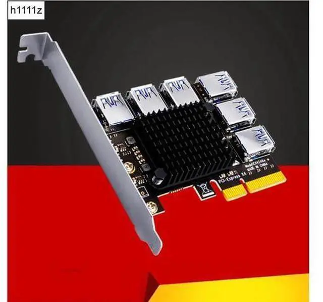Main image of PCI Express Multiplier PCIE 1 to 6 USB 3.0 Riser Card Adapter 20Gb PCI-E X4 to X16 Riser for Video Card for Bitcoin Miner Mining