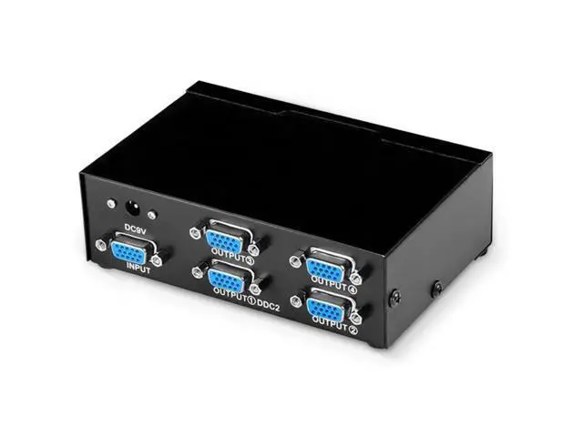 Alt view image 6 of 6 - 4 Port VGA Splitter 1 In 4 Out 1080P VGA Distributor Splitter 1x4 Video Screen Duplication Converter Support 200MHz Bandwidth(US Plug)