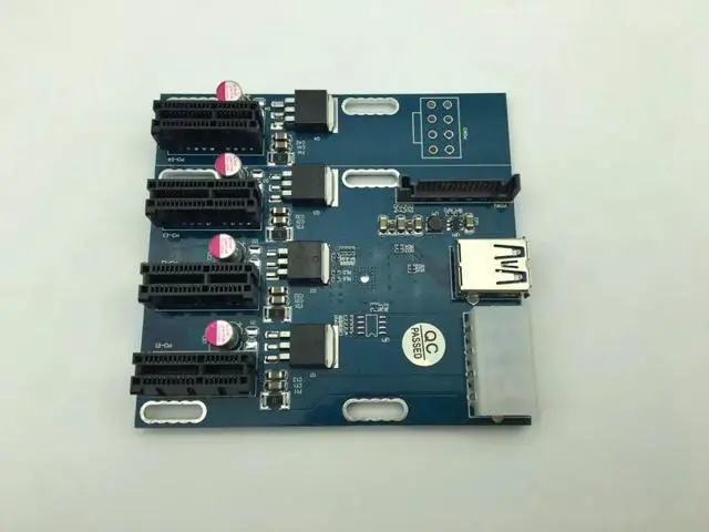 Alt view image 2 of 6 - aad in card PCIe 1 to 4 PCI express 1X slots Riser Card Mini ITX to external 4 PCI-e slot adapter PCIe Port Multiplier Card