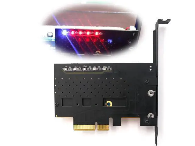 Alt view image 5 of 6 - NGFF M.2 NVME PCIE PCI-E SSD To PCI Express 3.0x 4X Adapter Card With Cooling Fan Bracket Support M.2 form 2242 2260 2280 M2 SSD