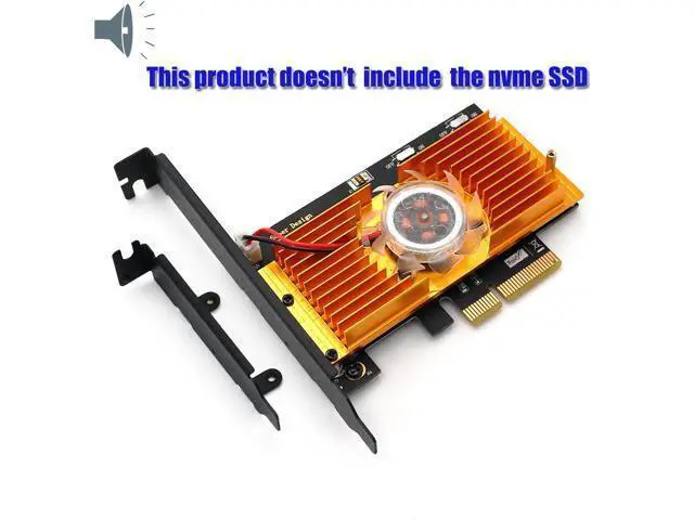 Alt view image 2 of 6 - NGFF M.2 NVME PCIE PCI-E SSD To PCI Express 3.0x 4X Adapter Card With Cooling Fan Bracket Support M.2 form 2242 2260 2280 M2 SSD