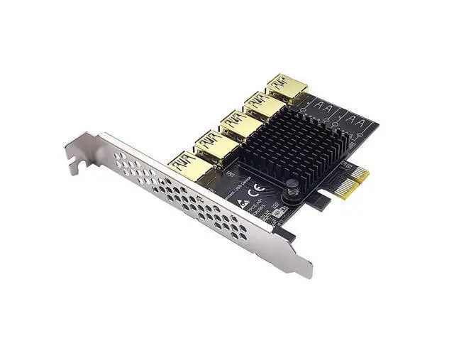 Alt view image 4 of 6 - PCI Express Multiplier Riser Card PCIE 1 To 5 Ports USB 3.0 Hub Express 1X 4X 8X 16X Extender Riser For Video Card Miner Mining