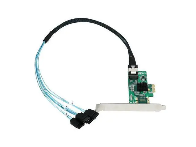 Alt view image 5 of 6 - PCIE SATA Expansion Card PCI Express X1 to SFFF-8087 4 Port SATA3.0 6Gb Controller Marvell 9215 Chip Converter Riser for HDD SSD
